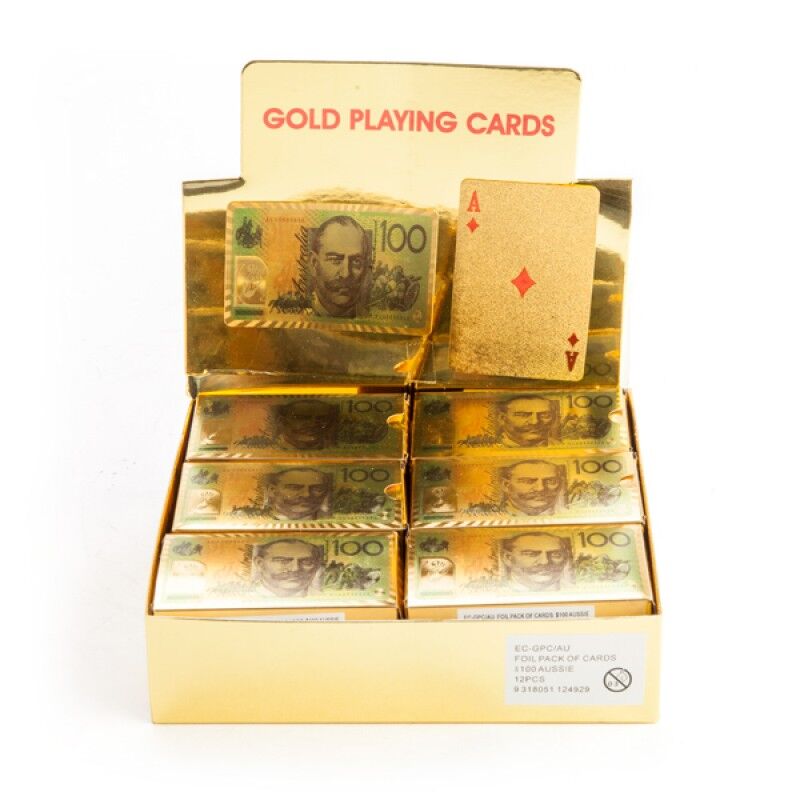 Gold Foil Aussie $100 Playing Cards - Blueberry Express Gold Foil Aussie $100 Playing Cards
