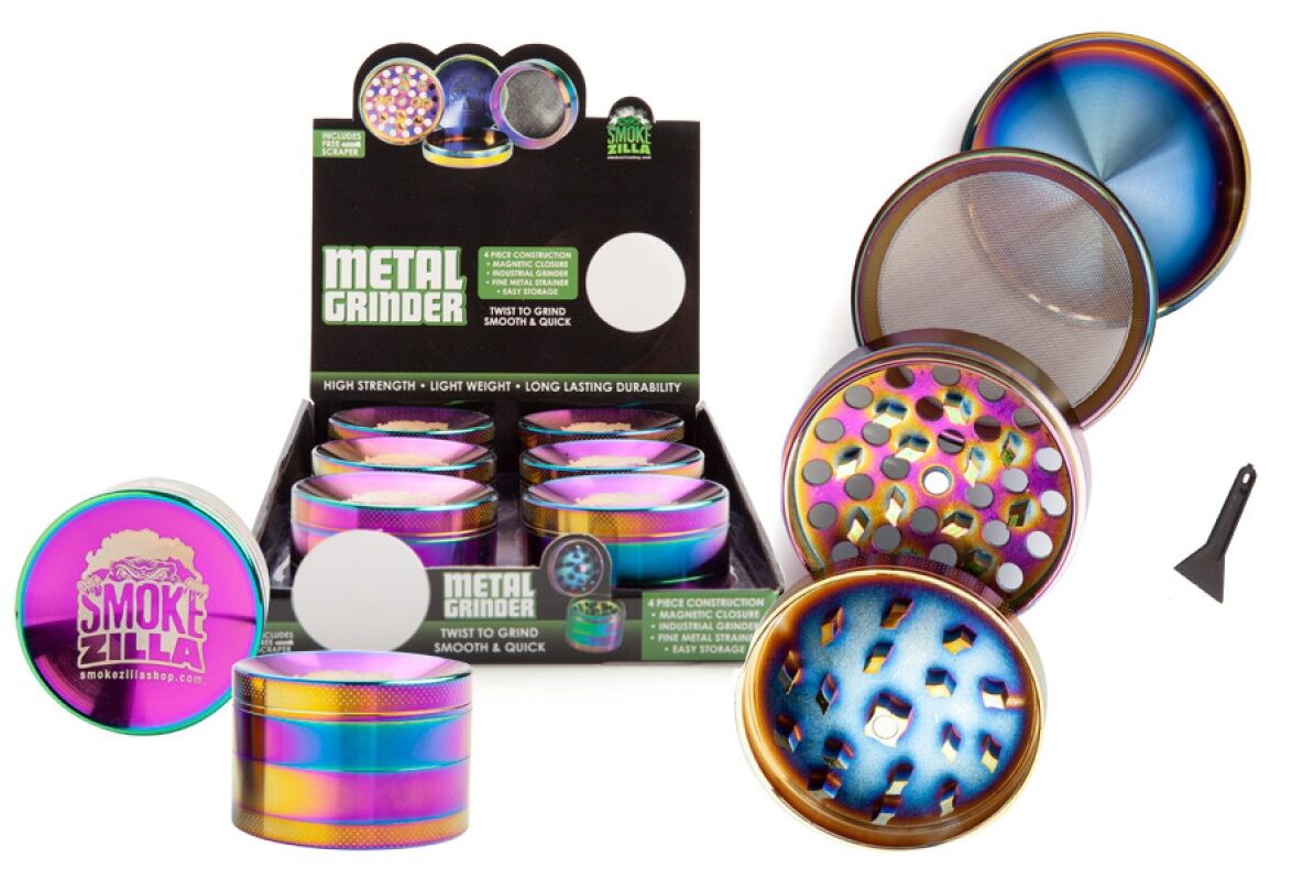 Smokezilla Iridescent Metal Grinder - Blueberry Express Smokezilla Iridescent Metal Grinder